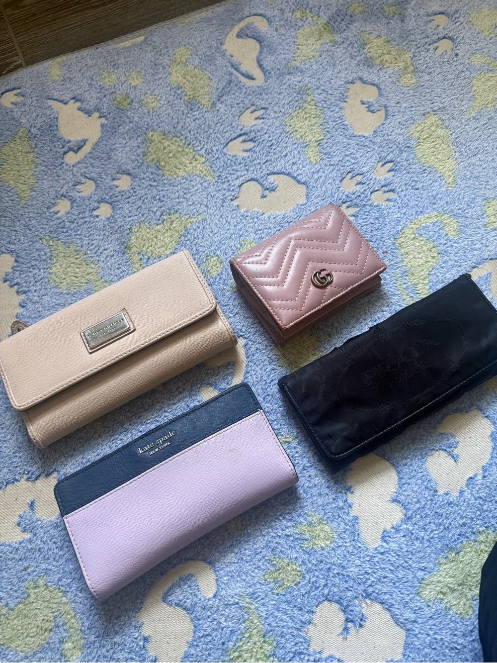 Gucci Pink Quilted Chevron Mini Wallet with Double G Logo BUNDLE